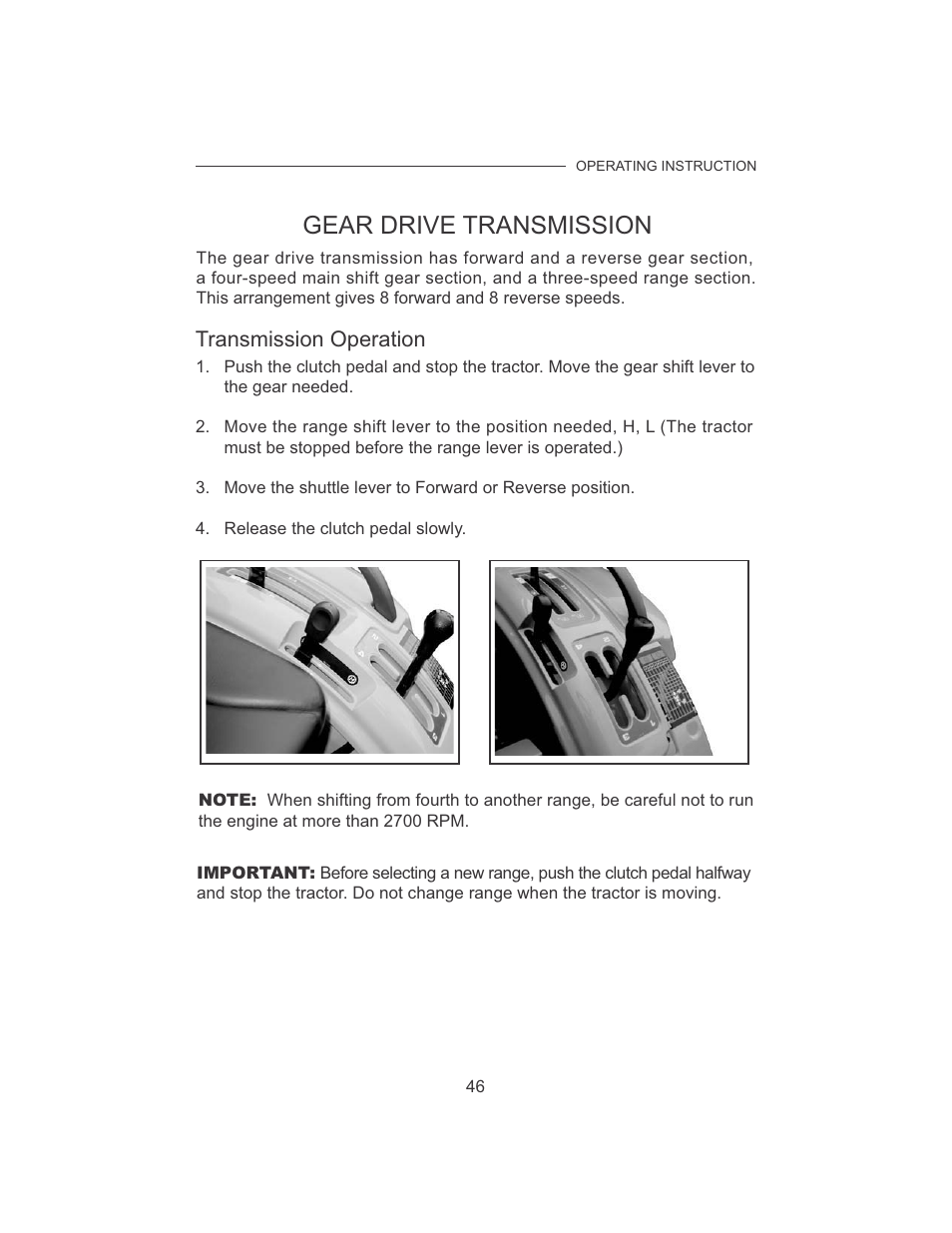 Gear drive transmission | Cub Cadet 7532 User Manual | Page 54 / 126