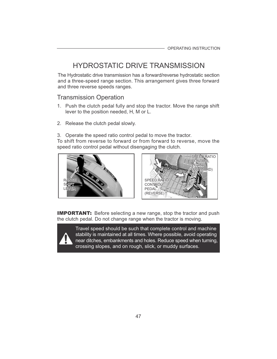 Hydrostatic drive transmission, Transmission operation | Cub Cadet 7532 User Manual | Page 55 / 126