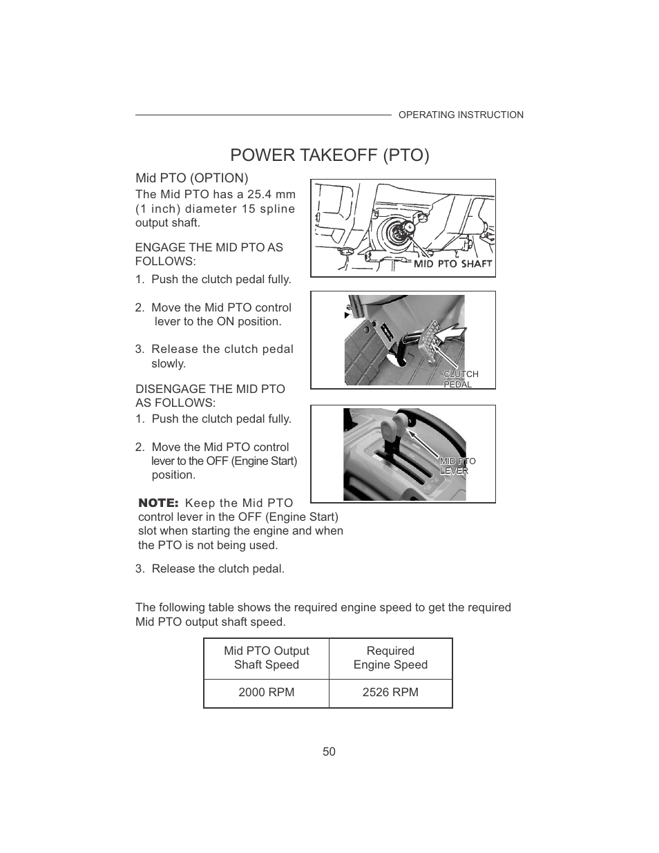 Power takeoff (pto) | Cub Cadet 7532 User Manual | Page 58 / 126