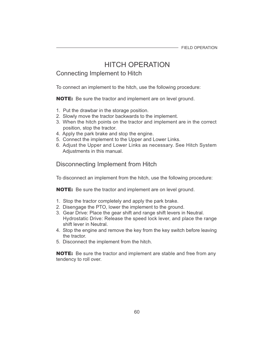 Hitch operation | Cub Cadet 7532 User Manual | Page 68 / 126