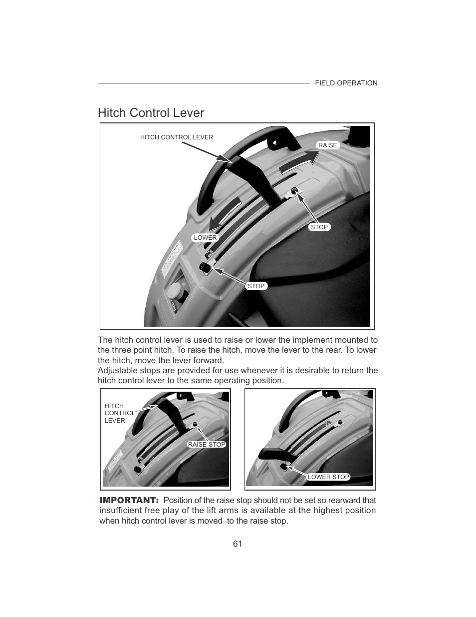 Hitch control lever | Cub Cadet 7532 User Manual | Page 69 / 126