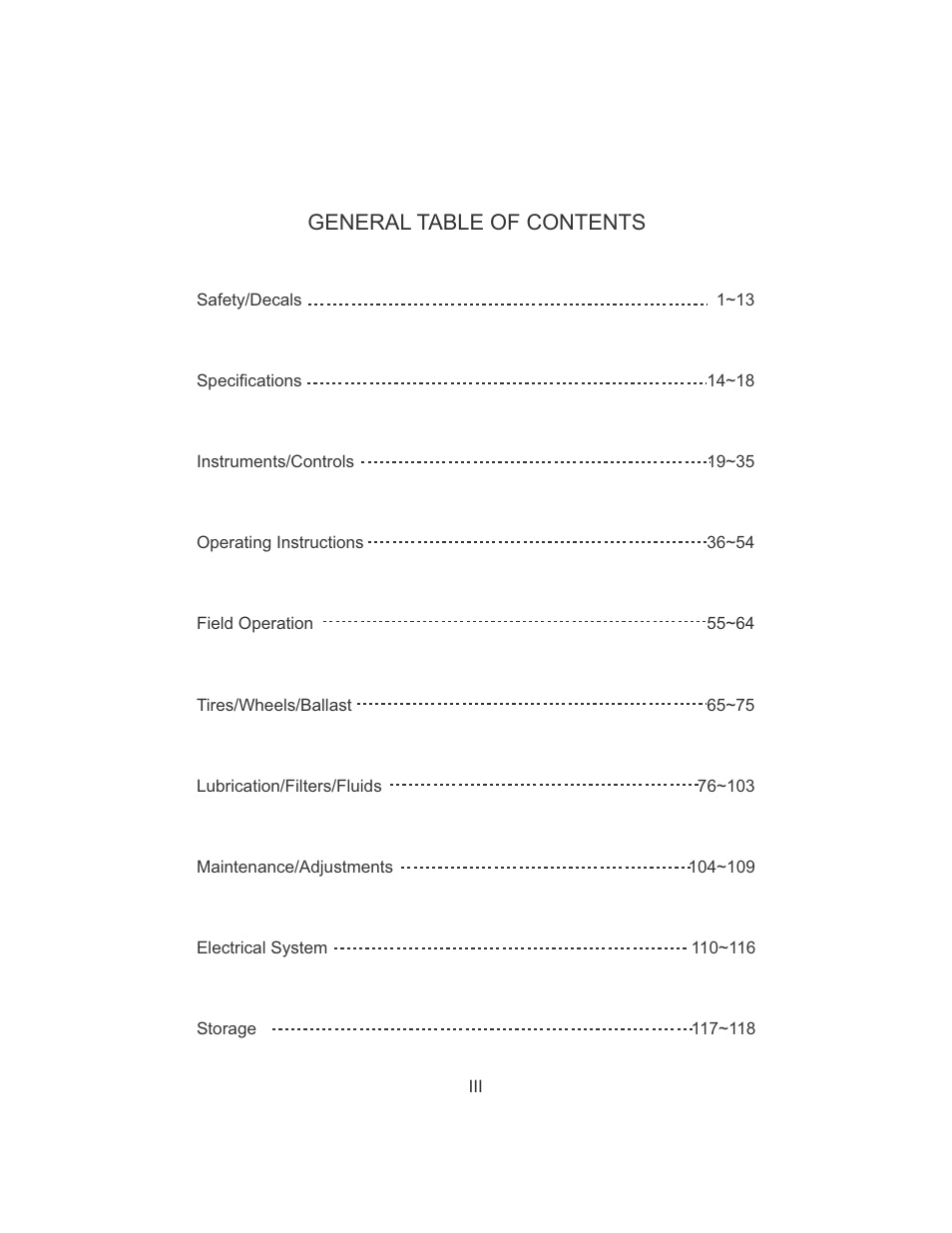 General table of contents | Cub Cadet 7532 User Manual | Page 8 / 126