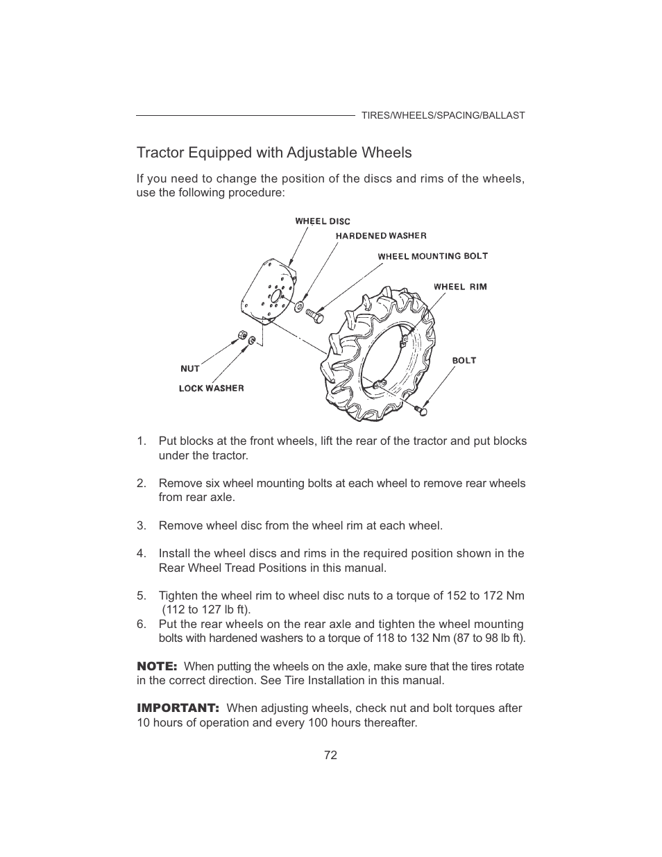 Tractor equipped with adjustable wheels | Cub Cadet 7532 User Manual | Page 80 / 126