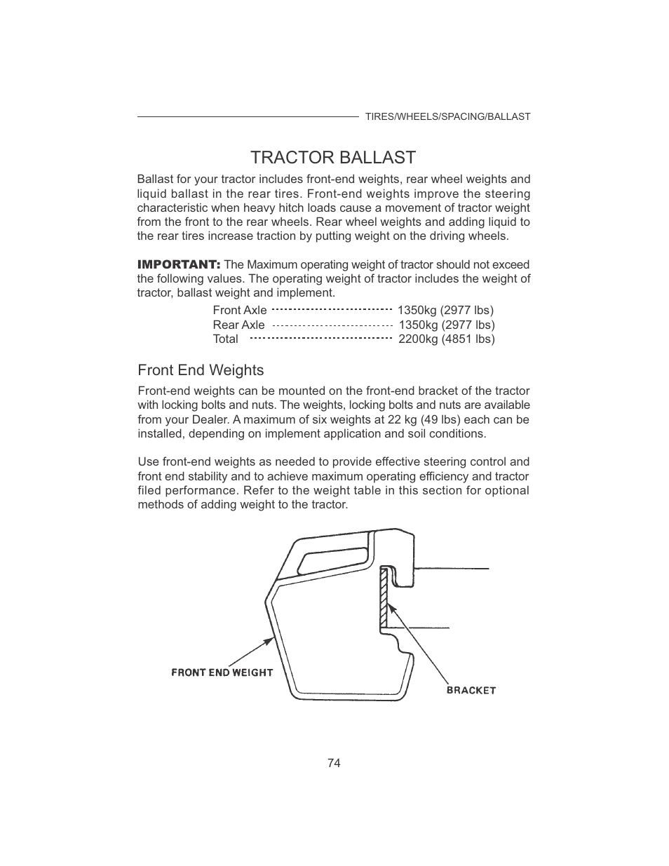 Tractor ballast | Cub Cadet 7532 User Manual | Page 82 / 126