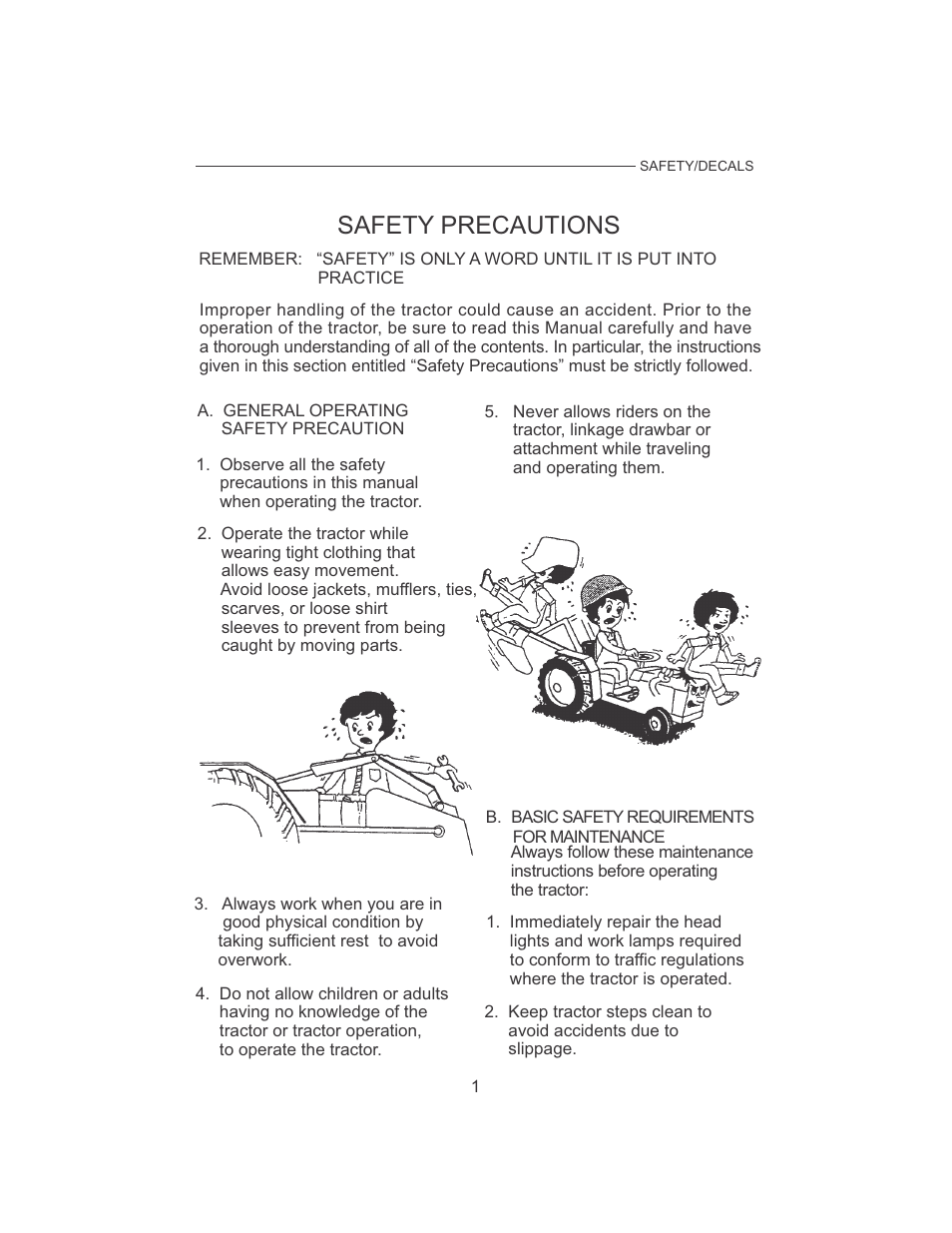 Safety precautions | Cub Cadet 7532 User Manual | Page 9 / 126