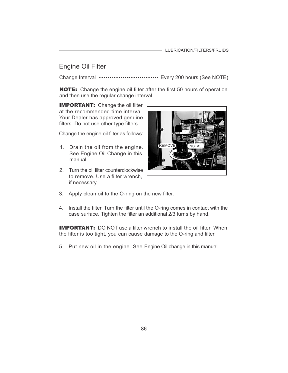 Engine oil filter | Cub Cadet 7532 User Manual | Page 94 / 126