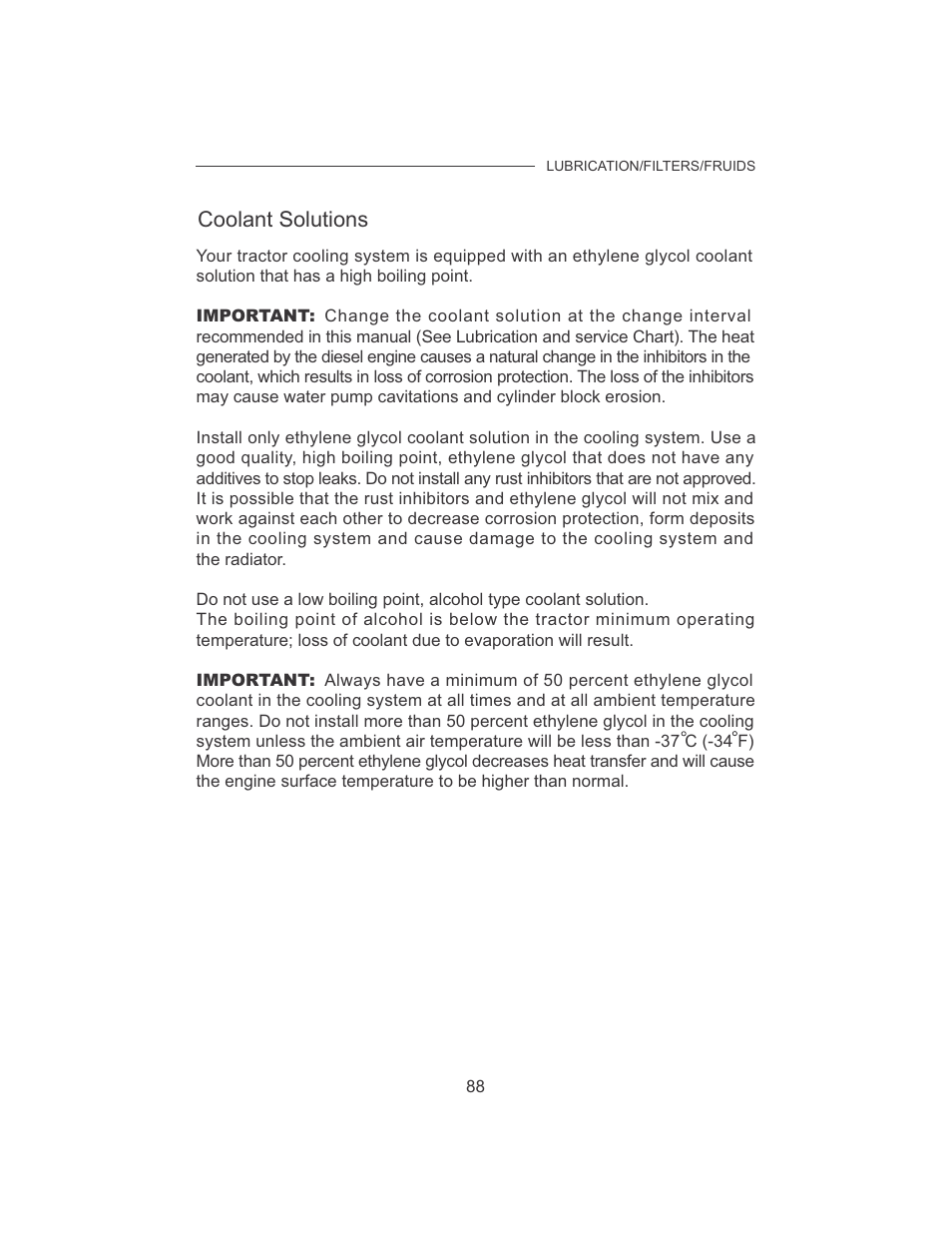 Coolant solutions | Cub Cadet 7532 User Manual | Page 96 / 126
