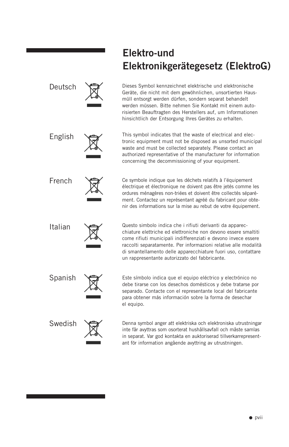 Elektro-und elektronikgerätegesetz (elektrog) | Hoefer PCR1000 User Manual | Page 8 / 19