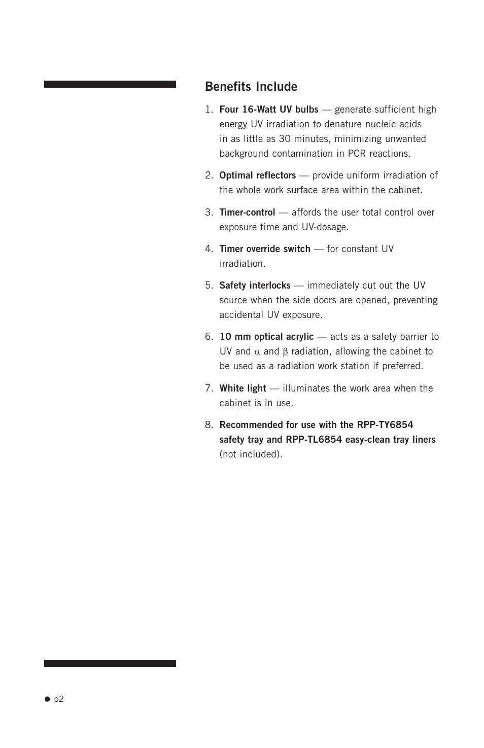 Benefits include | Hoefer PCR1000 User Manual | Page 13 / 19