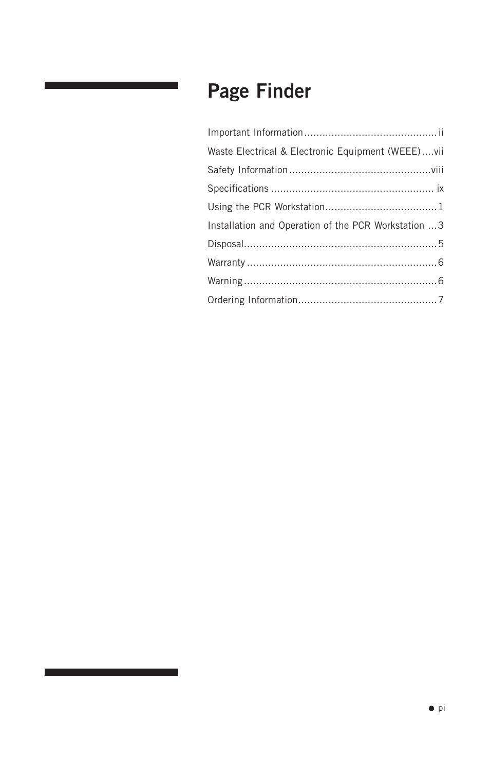 Page finder | Hoefer PCR1000 User Manual | Page 2 / 19