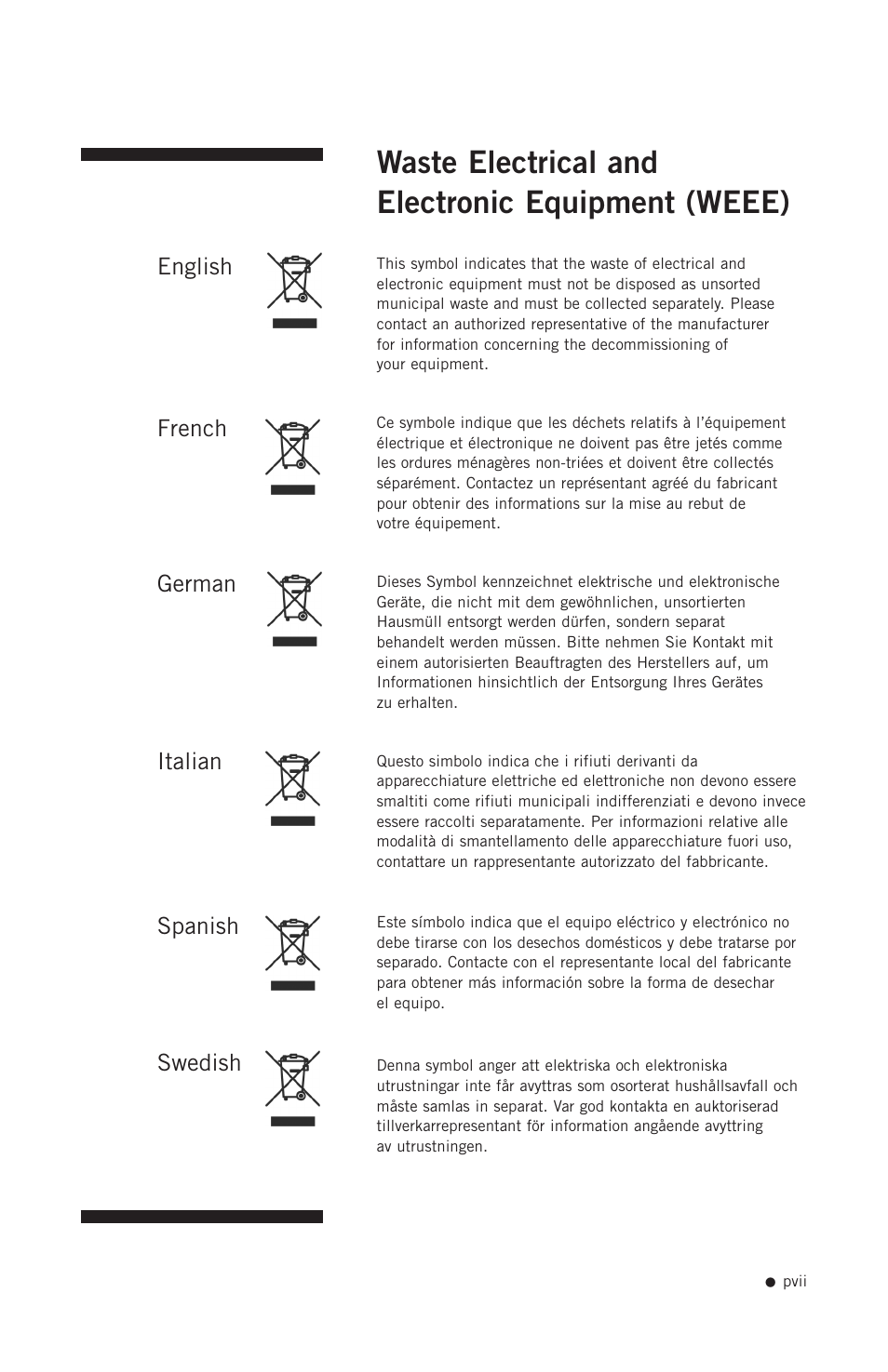 Waste electrical and electronic equipment (weee) | Hoefer PCR1000 User Manual | Page 8 / 19