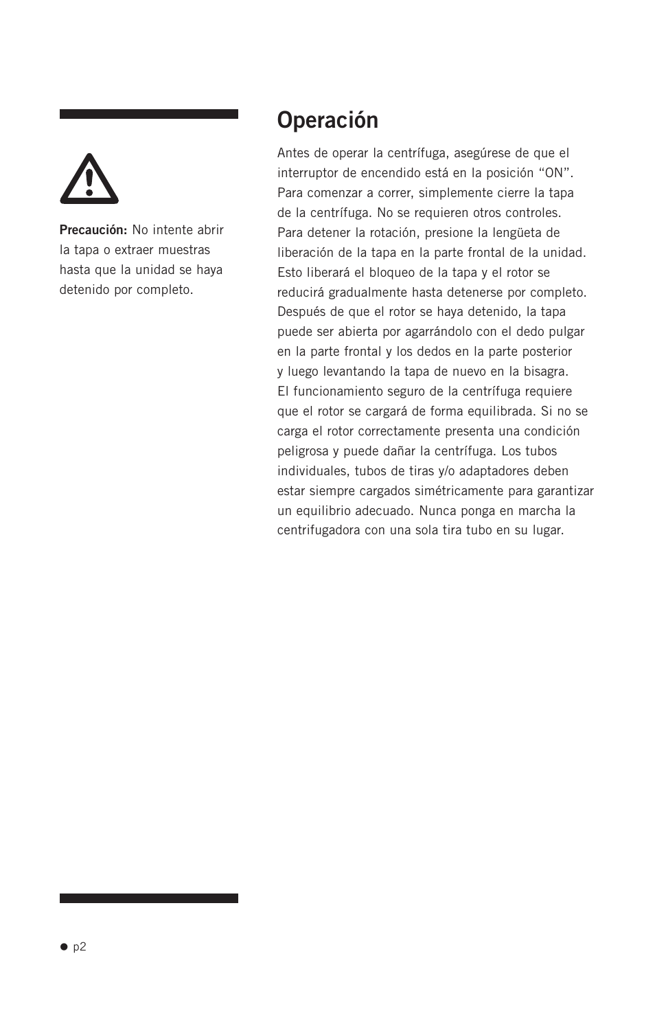 Operación | Hoefer CF1000 User Manual | Page 12 / 15