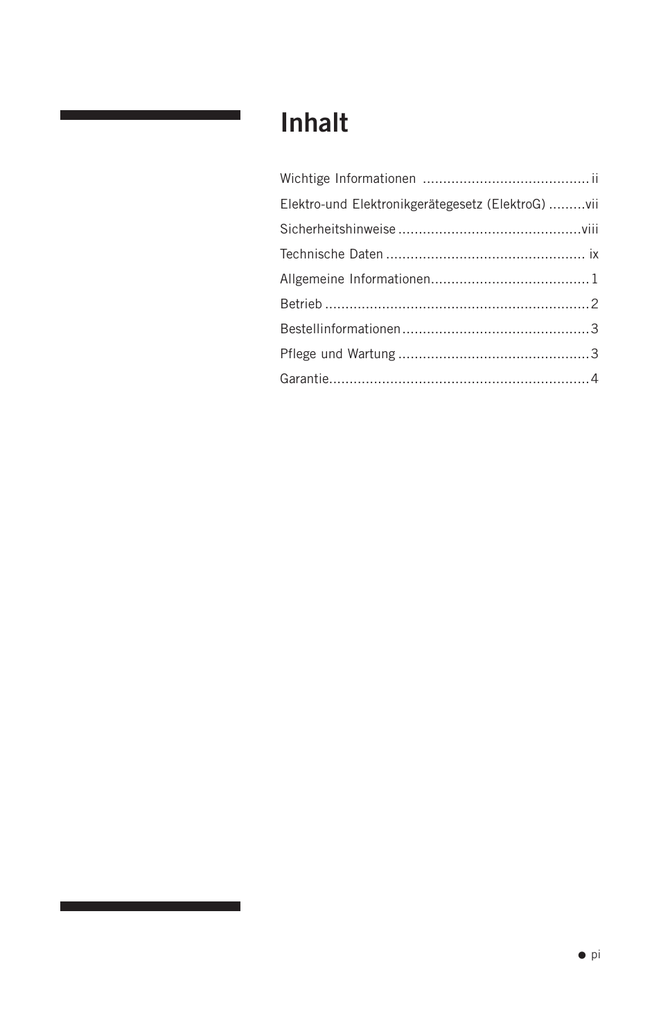 Inhalt | Hoefer CF1000 User Manual | Page 2 / 15