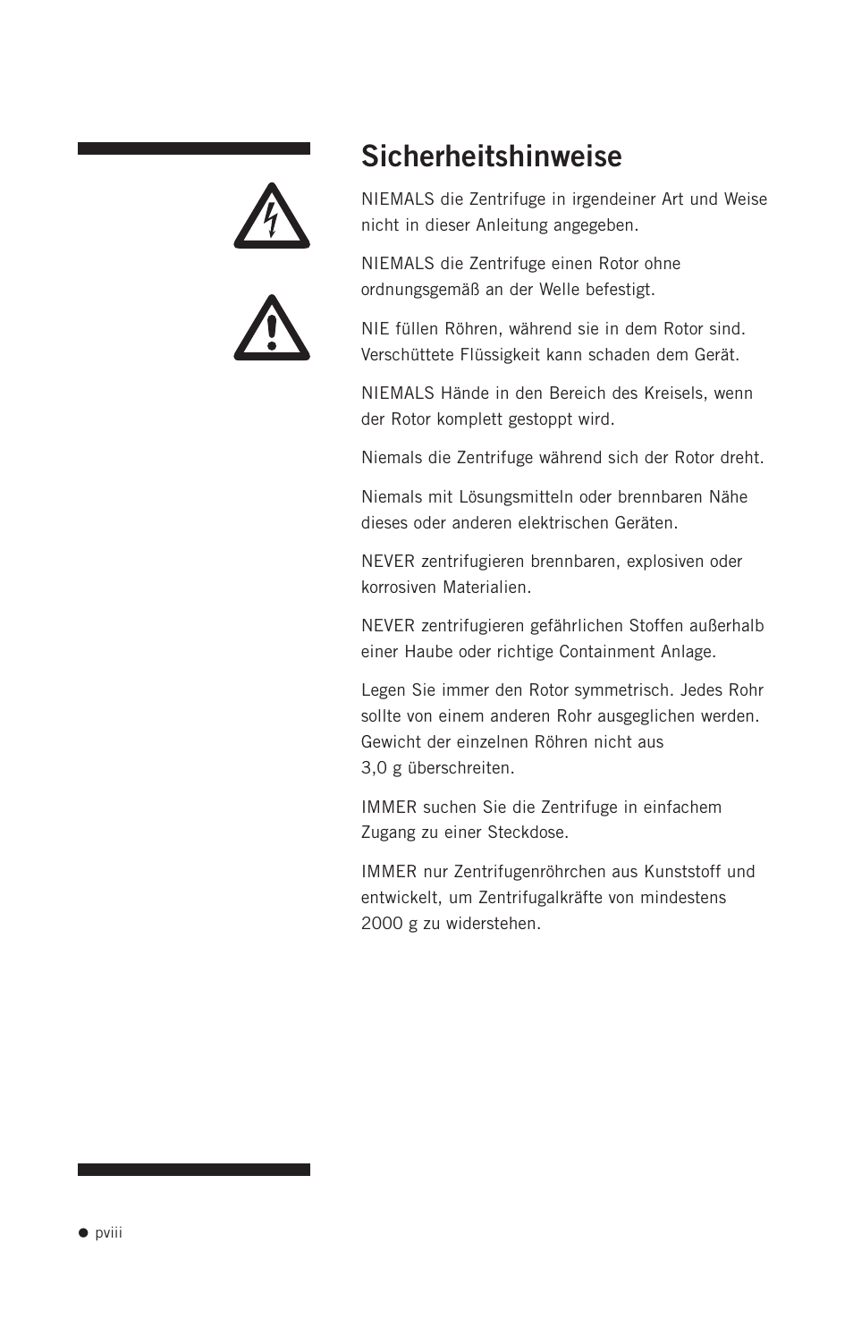 Sicherheitshinweise | Hoefer CF1000 User Manual | Page 9 / 15