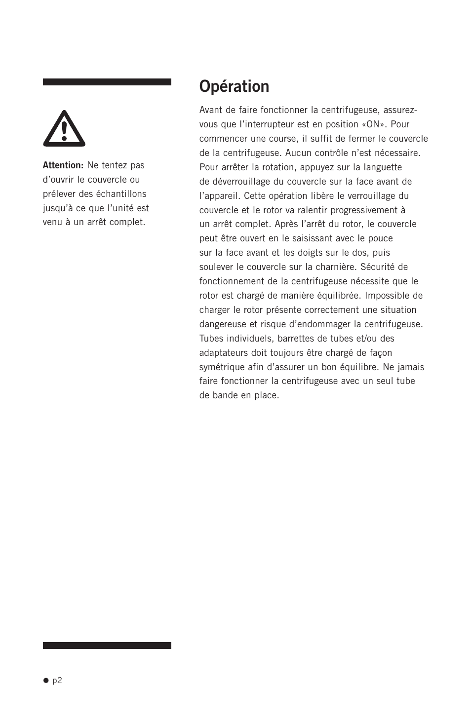 Opération | Hoefer CF1000 User Manual | Page 12 / 15