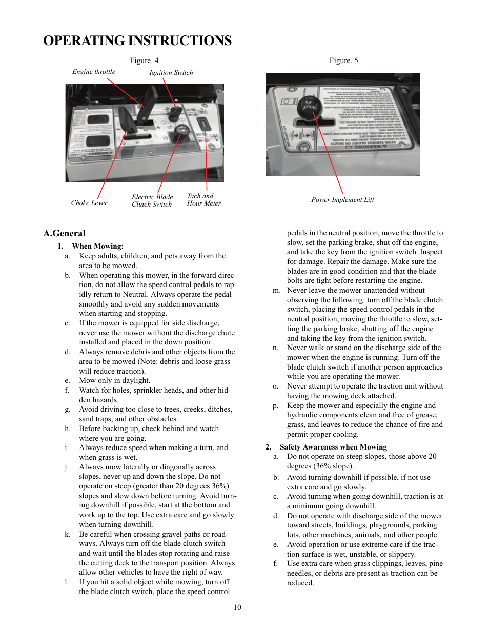 Operating instructions | Cub Cadet THE TANK S7237 User Manual | Page 10 / 32