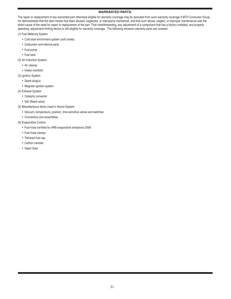 Cub Cadet THE TANK S7237 User Manual | Page 31 / 32