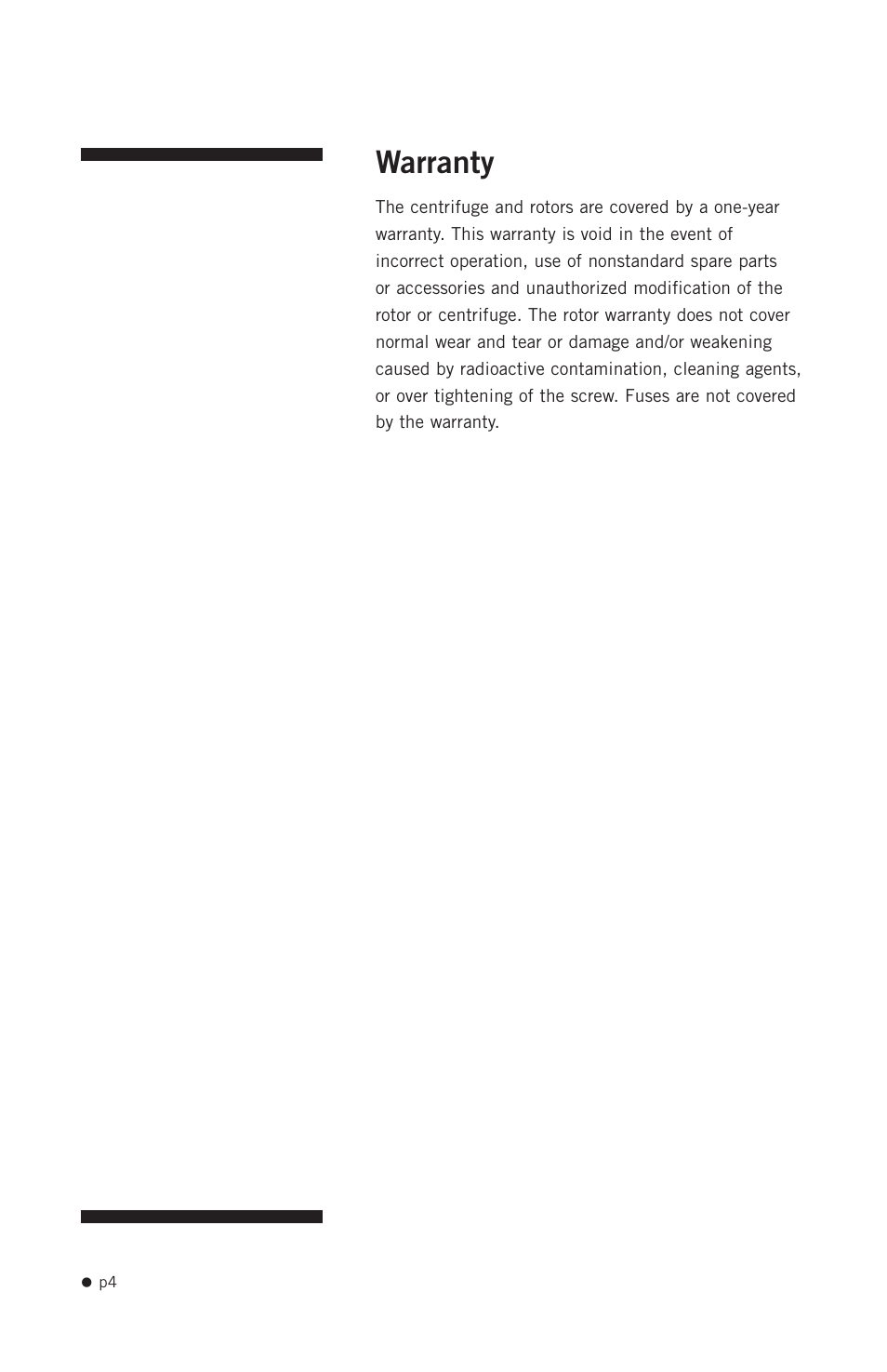 Warranty | Hoefer CF1000 User Manual | Page 14 / 15