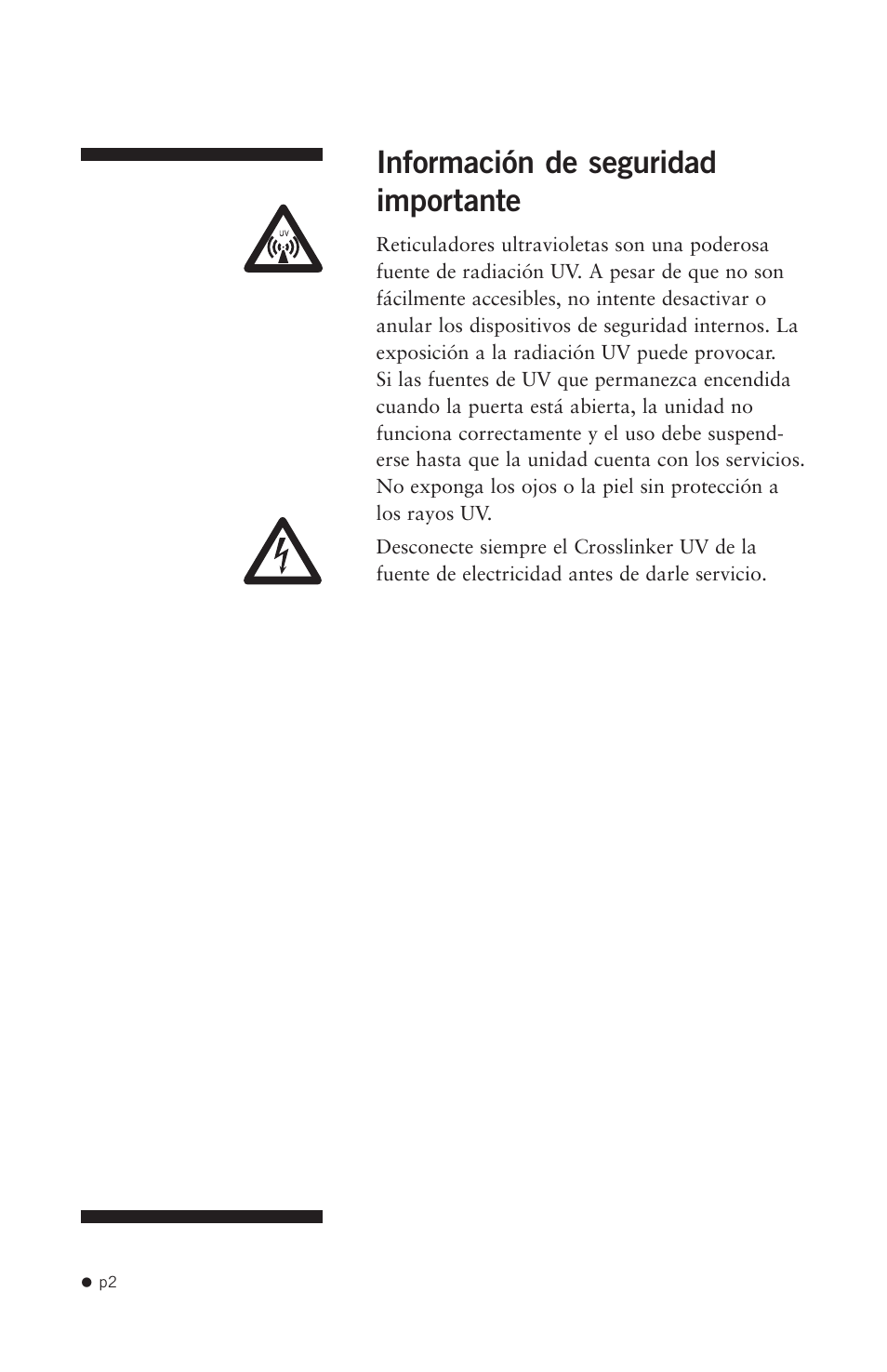 Información de seguridad importante | Hoefer UVC5000 User Manual | Page 11 / 25