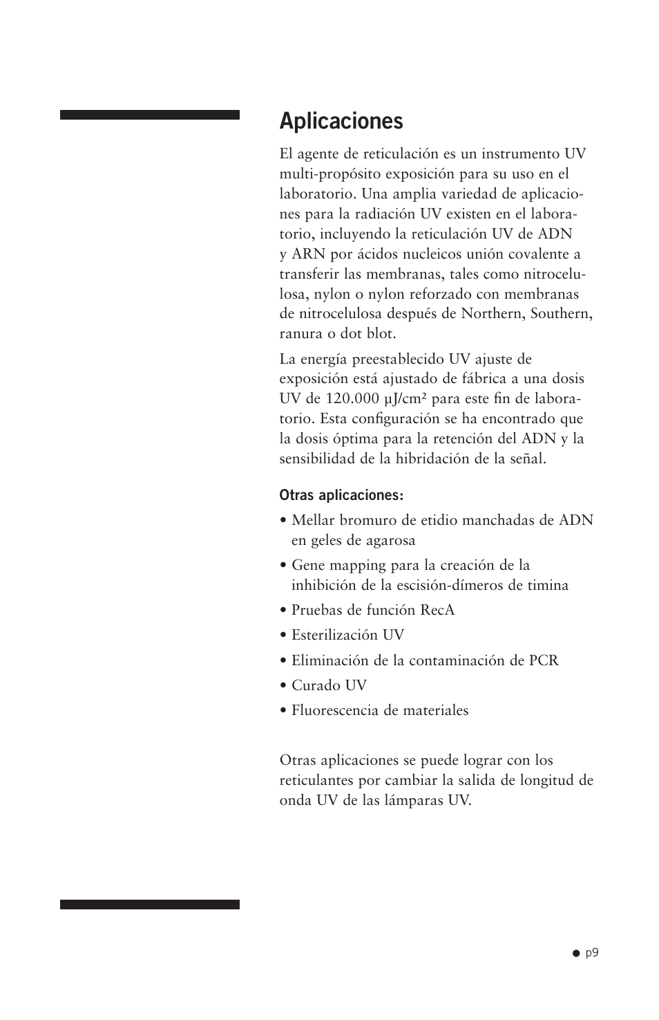 Aplicaciones | Hoefer UVC5000 User Manual | Page 18 / 25