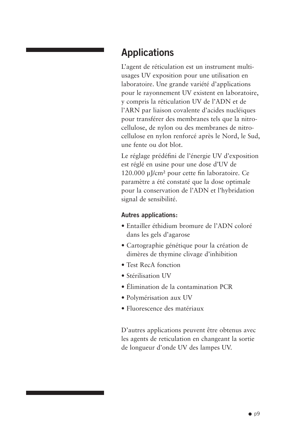 Applications | Hoefer UVC5000 User Manual | Page 18 / 25