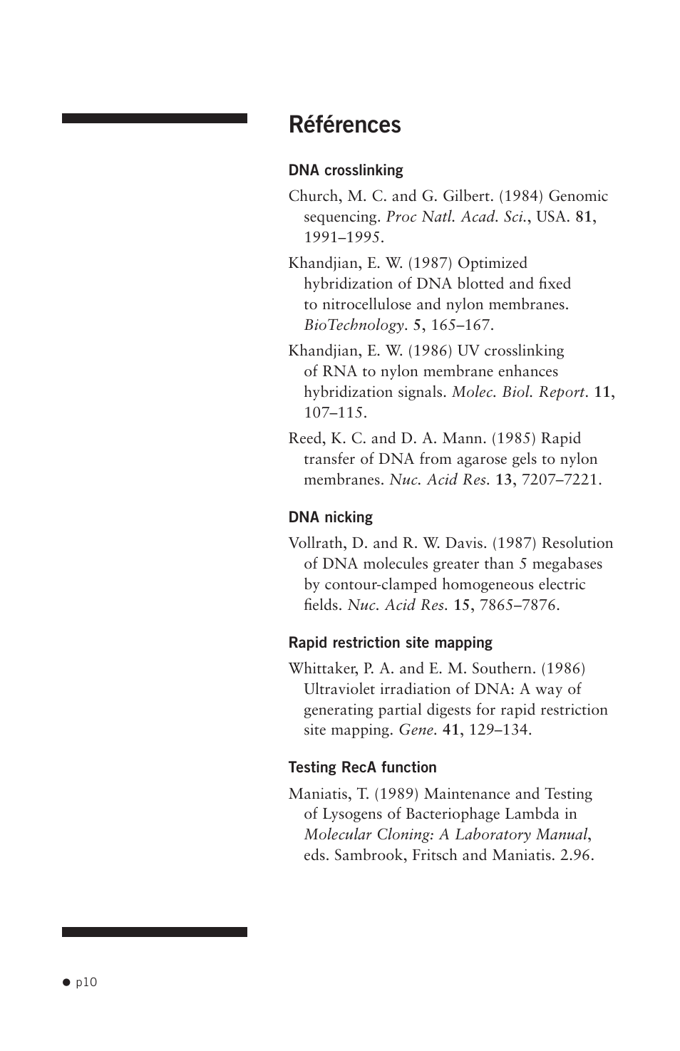 Références | Hoefer UVC5000 User Manual | Page 19 / 25