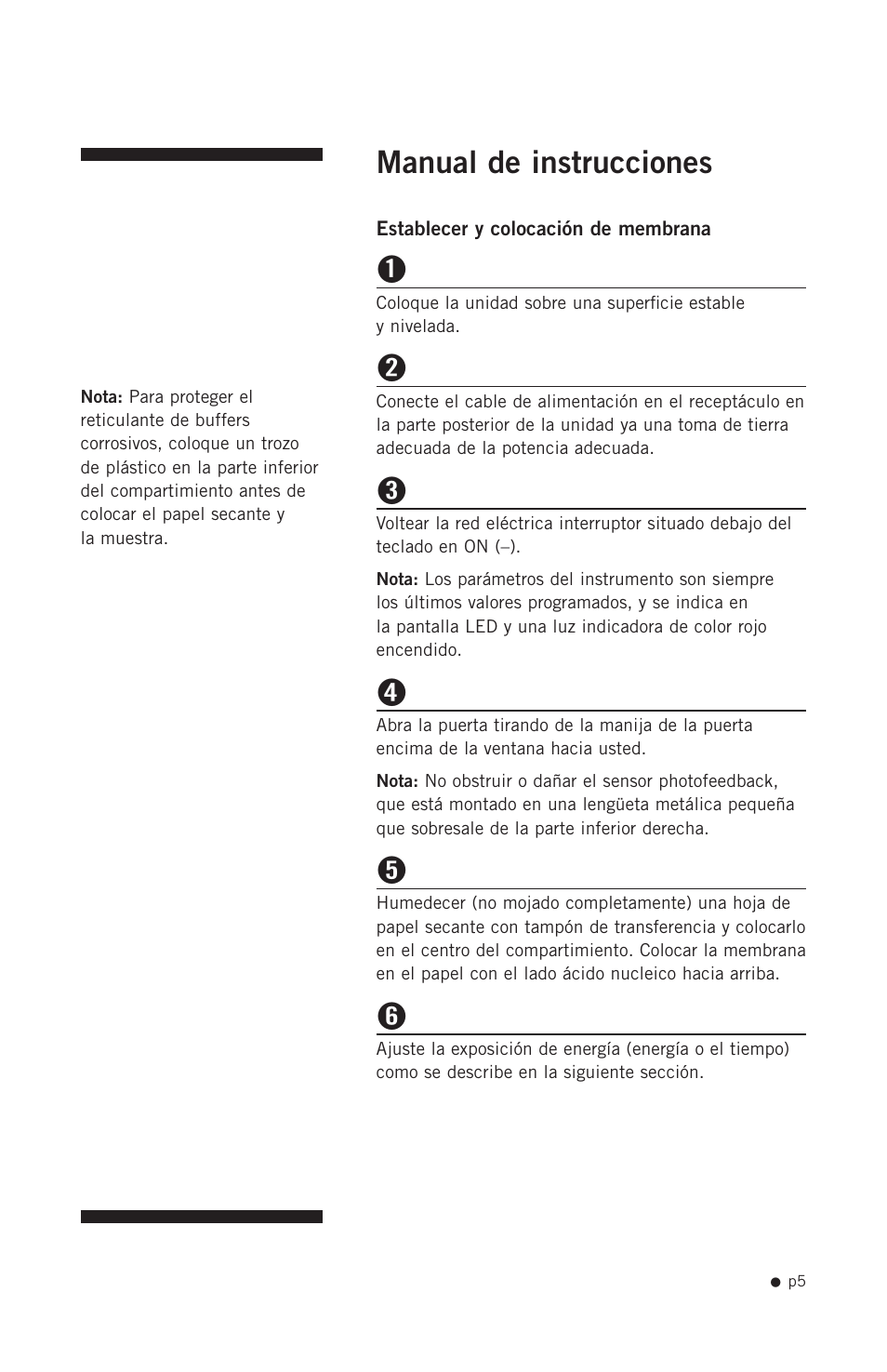 Manual de instrucciones | Hoefer UVC500 User Manual | Page 14 / 24