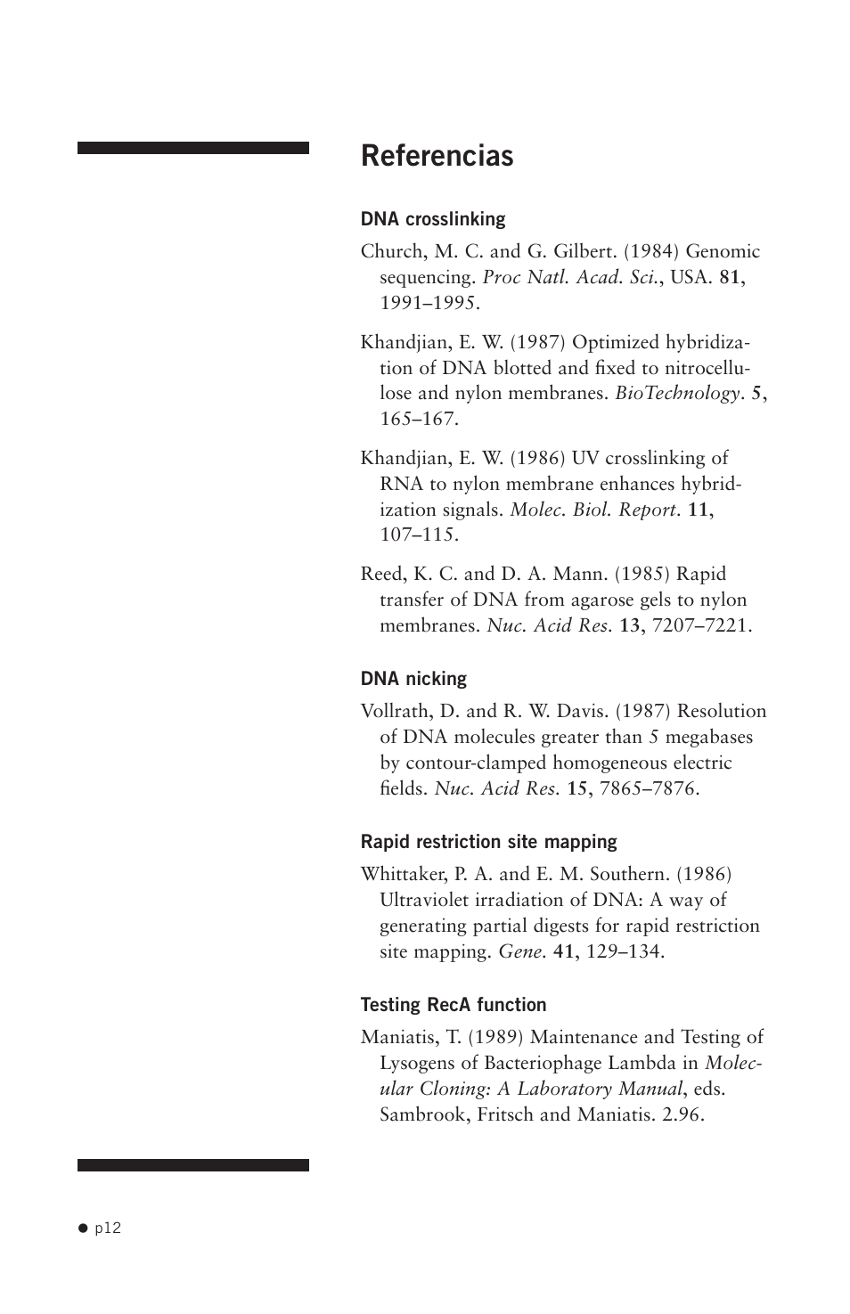 Referencias | Hoefer UVC500 User Manual | Page 21 / 24