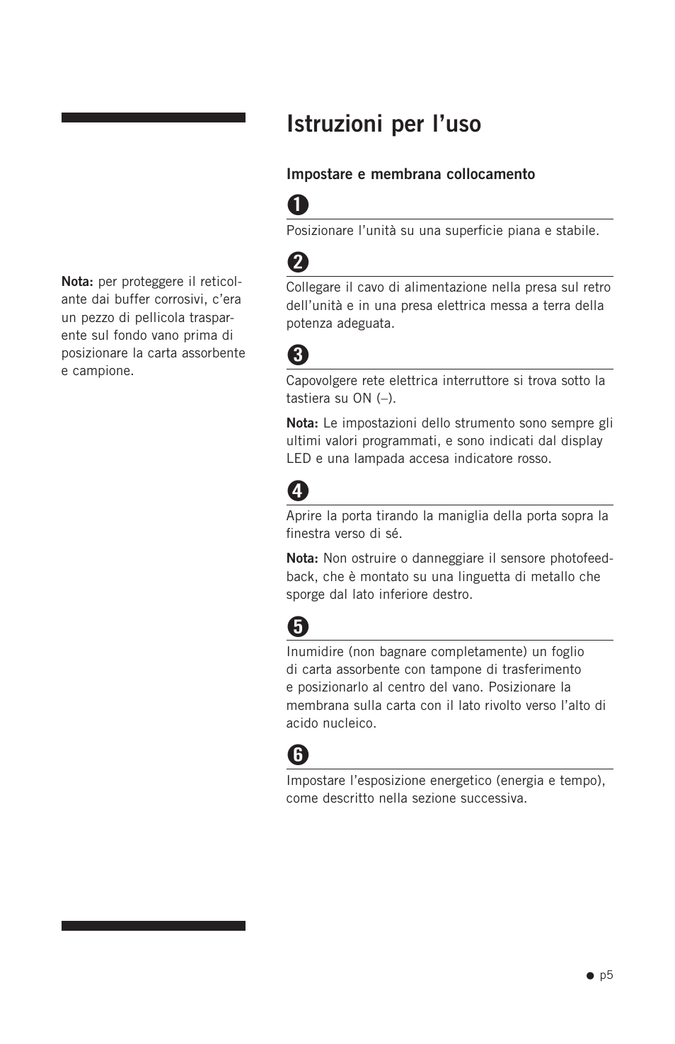 Istruzioni per l’uso | Hoefer UVC500 User Manual | Page 14 / 24