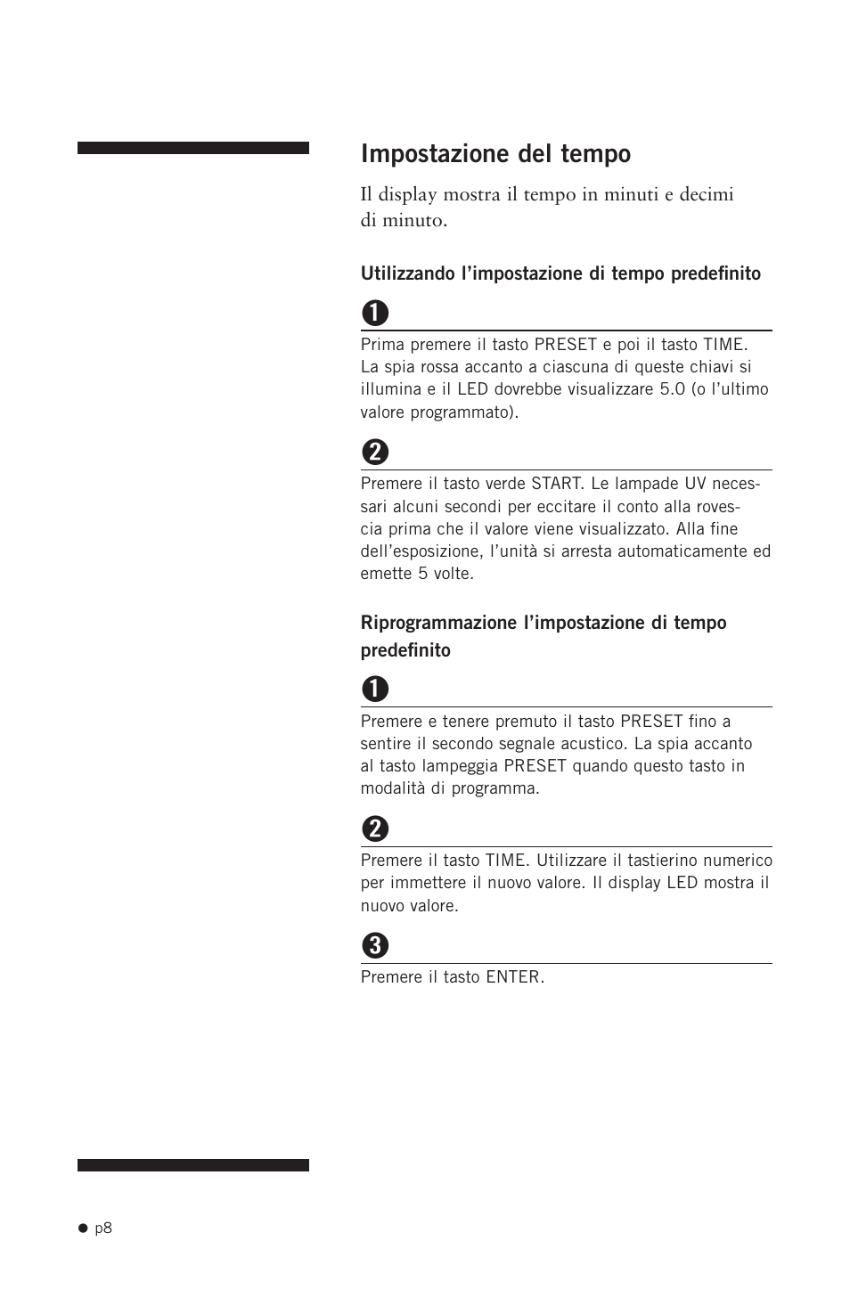 Impostazione del tempo | Hoefer UVC500 User Manual | Page 17 / 24