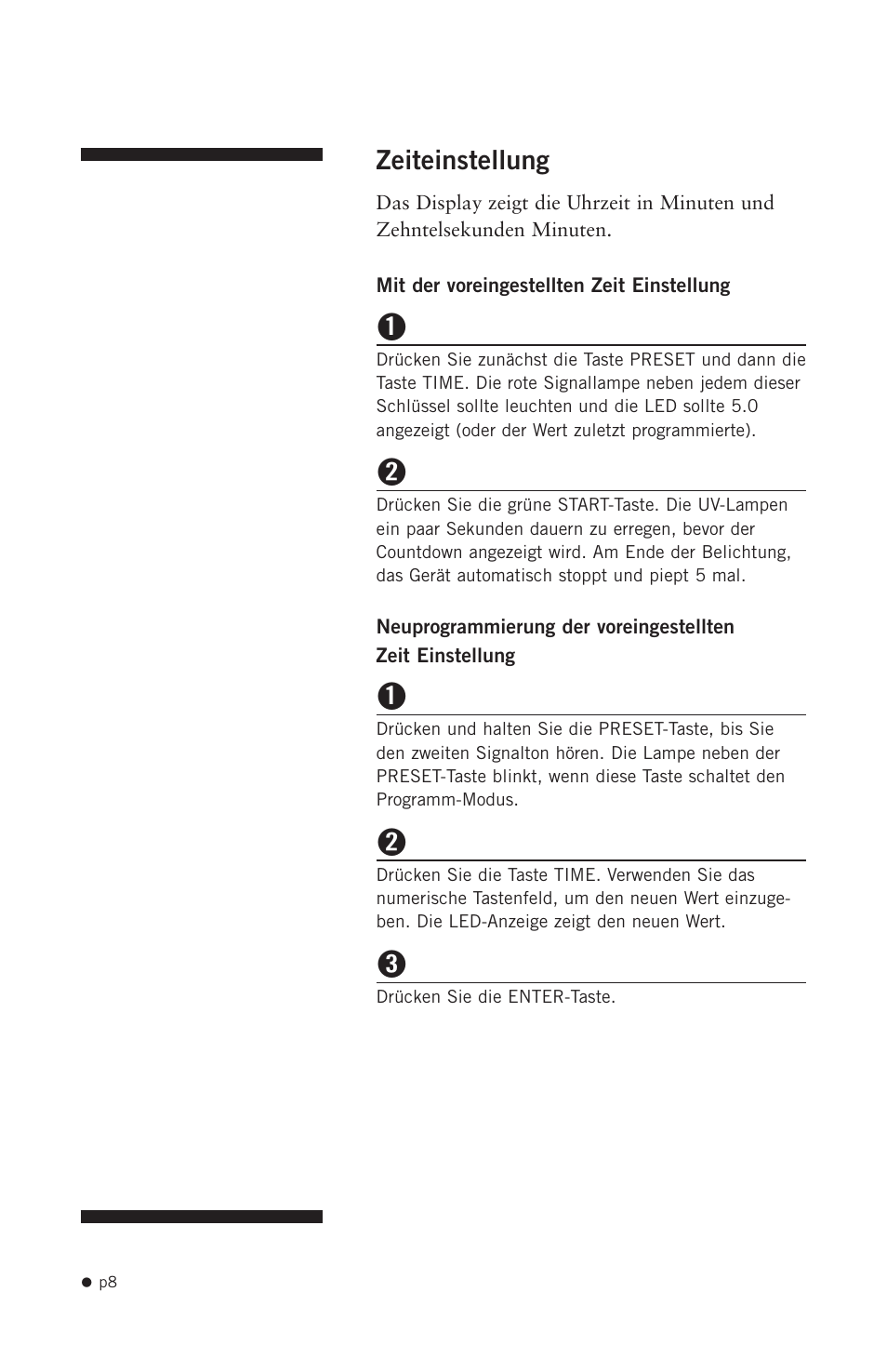 Zeiteinstellung | Hoefer UVC500 User Manual | Page 17 / 24