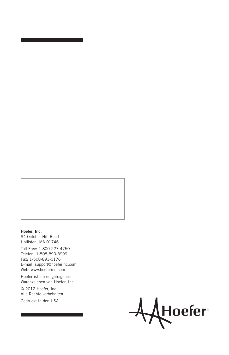 Hoefer UVC500 User Manual | Page 24 / 24