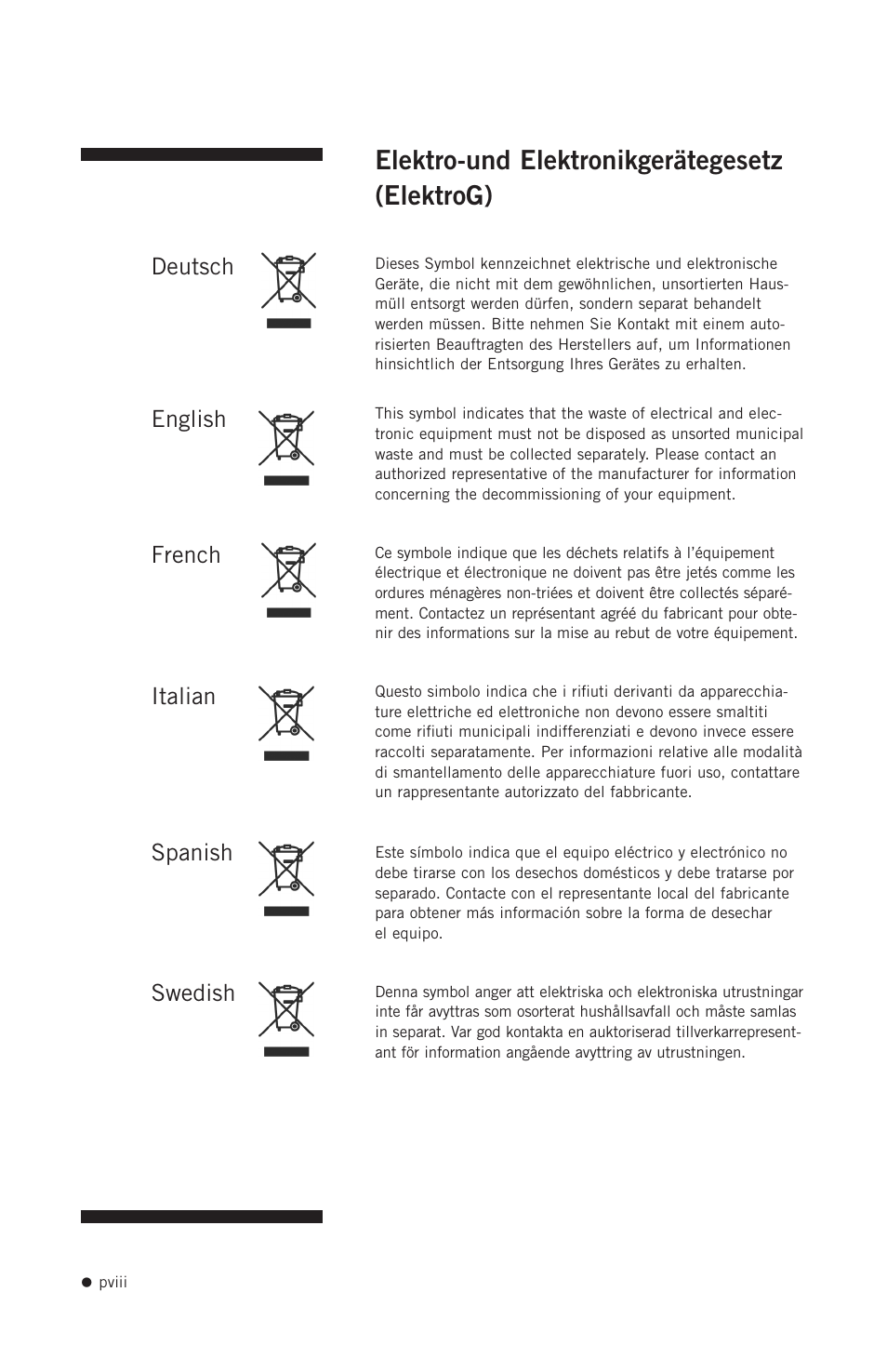 Elektro-und elektronikgerätegesetz (elektrog) | Hoefer UVC500 User Manual | Page 9 / 24