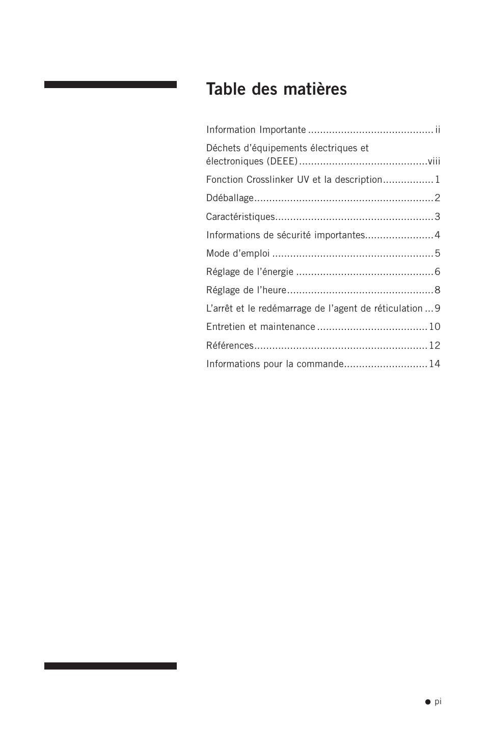 Hoefer UVC500 User Manual | Page 2 / 24