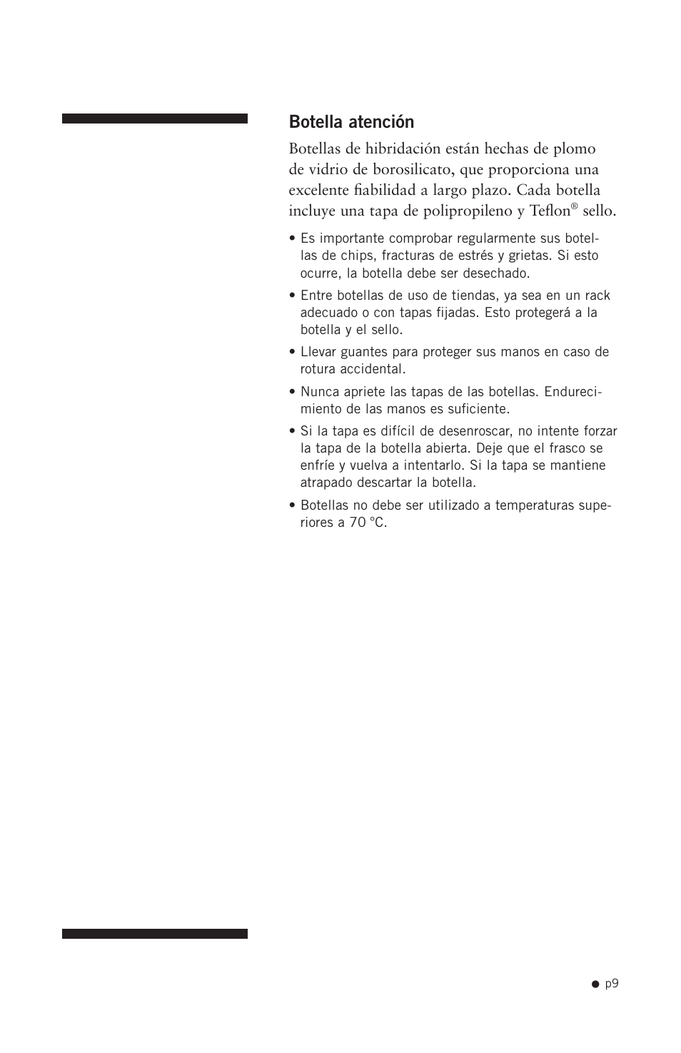 Botella atención | Hoefer HB1000 User Manual | Page 18 / 31