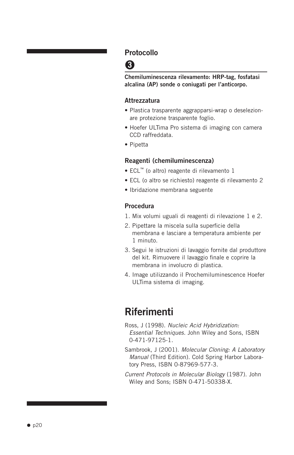 Riferimenti, Protocollo | Hoefer HB1000 User Manual | Page 29 / 31