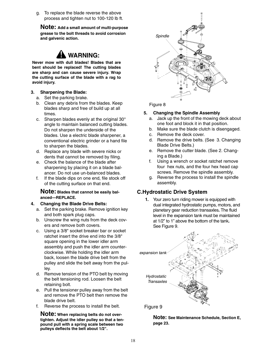 Warning | Cub Cadet 20HP Z-Force 44 User Manual | Page 18 / 32