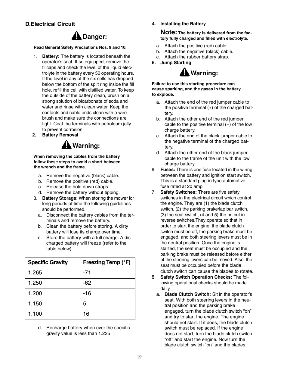 Danger, Warning | Cub Cadet 20HP Z-Force 44 User Manual | Page 19 / 32