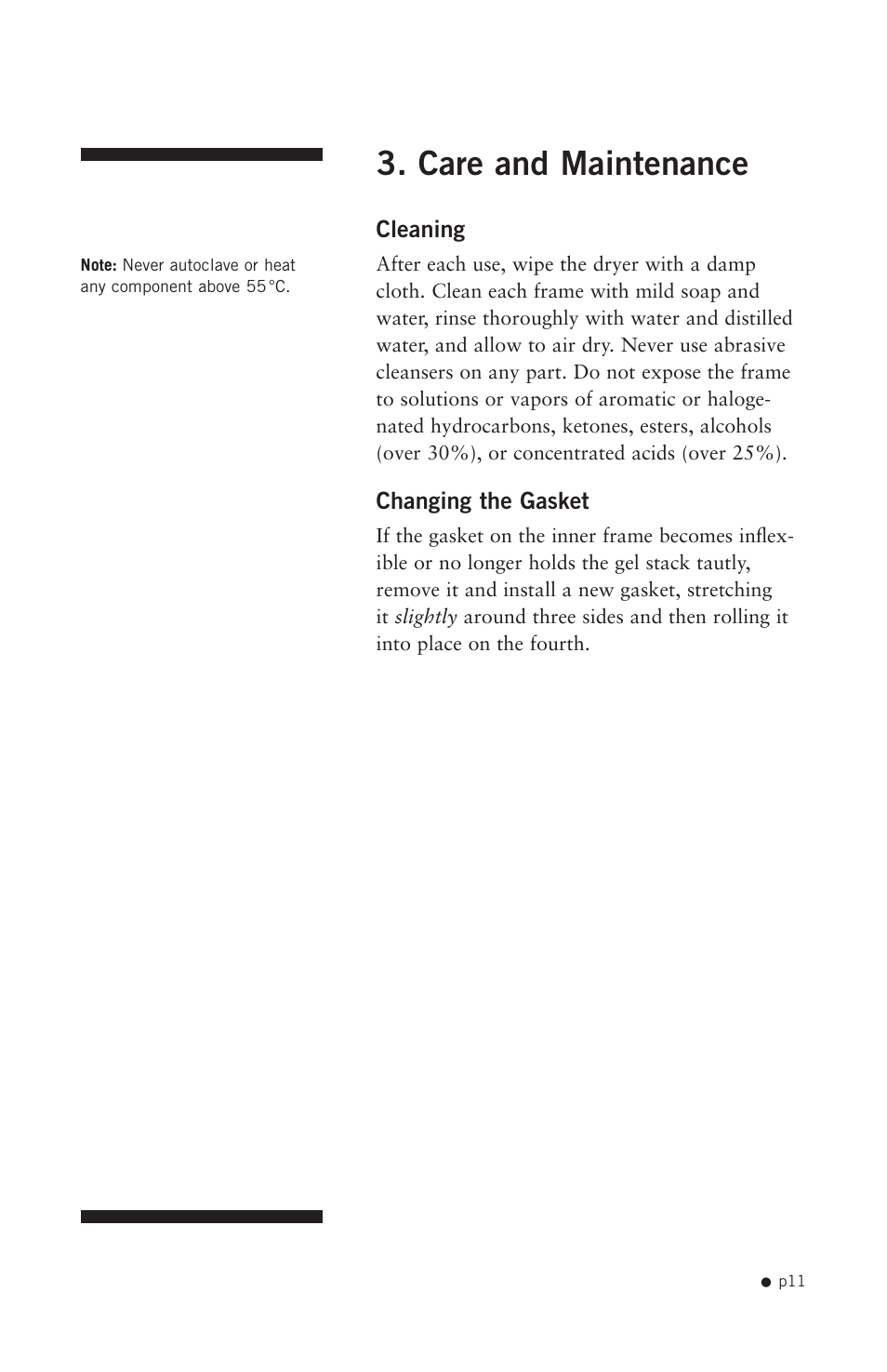 Care and maintenance | Hoefer SE1200 User Manual | Page 20 / 27
