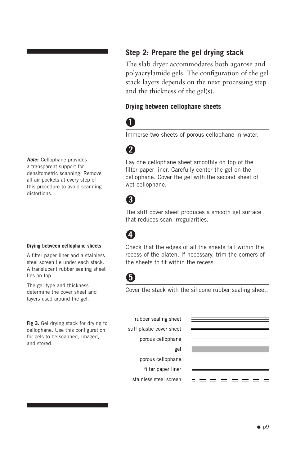 Step 2: prepare the gel drying stack | Hoefer GD2000 User Manual | Page 17 / 30