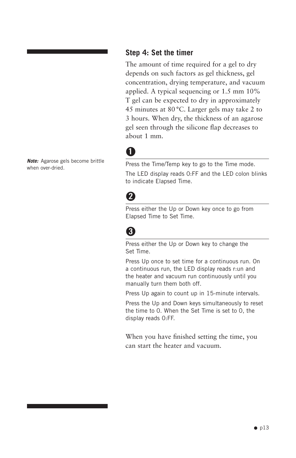 Step 4: set the timer | Hoefer GD2000 User Manual | Page 21 / 30