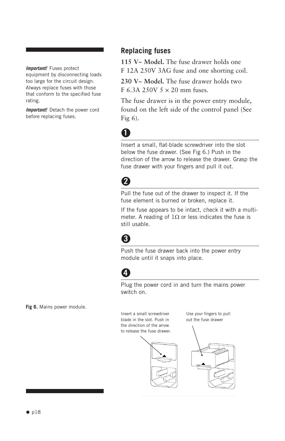 Replacing fuses | Hoefer GD2000 User Manual | Page 26 / 30