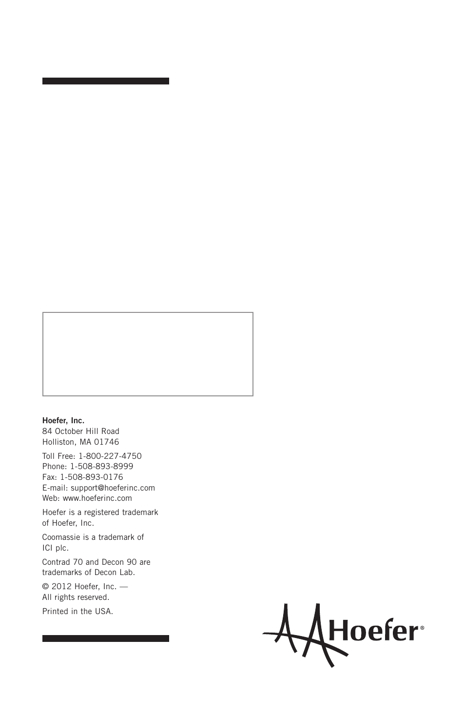 Hoefer GD2000 User Manual | Page 30 / 30