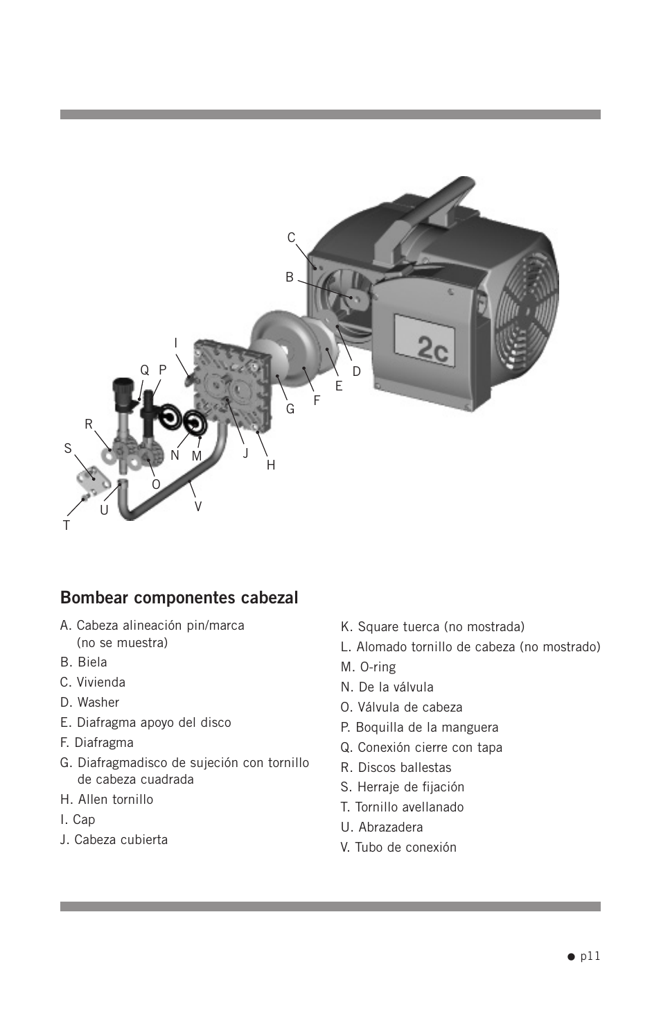 Bombear componentes cabezal | Hoefer VP200 User Manual | Page 19 / 30