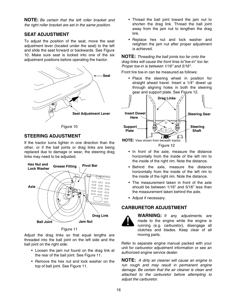 Cub Cadet 1212 User Manual | Page 16 / 44