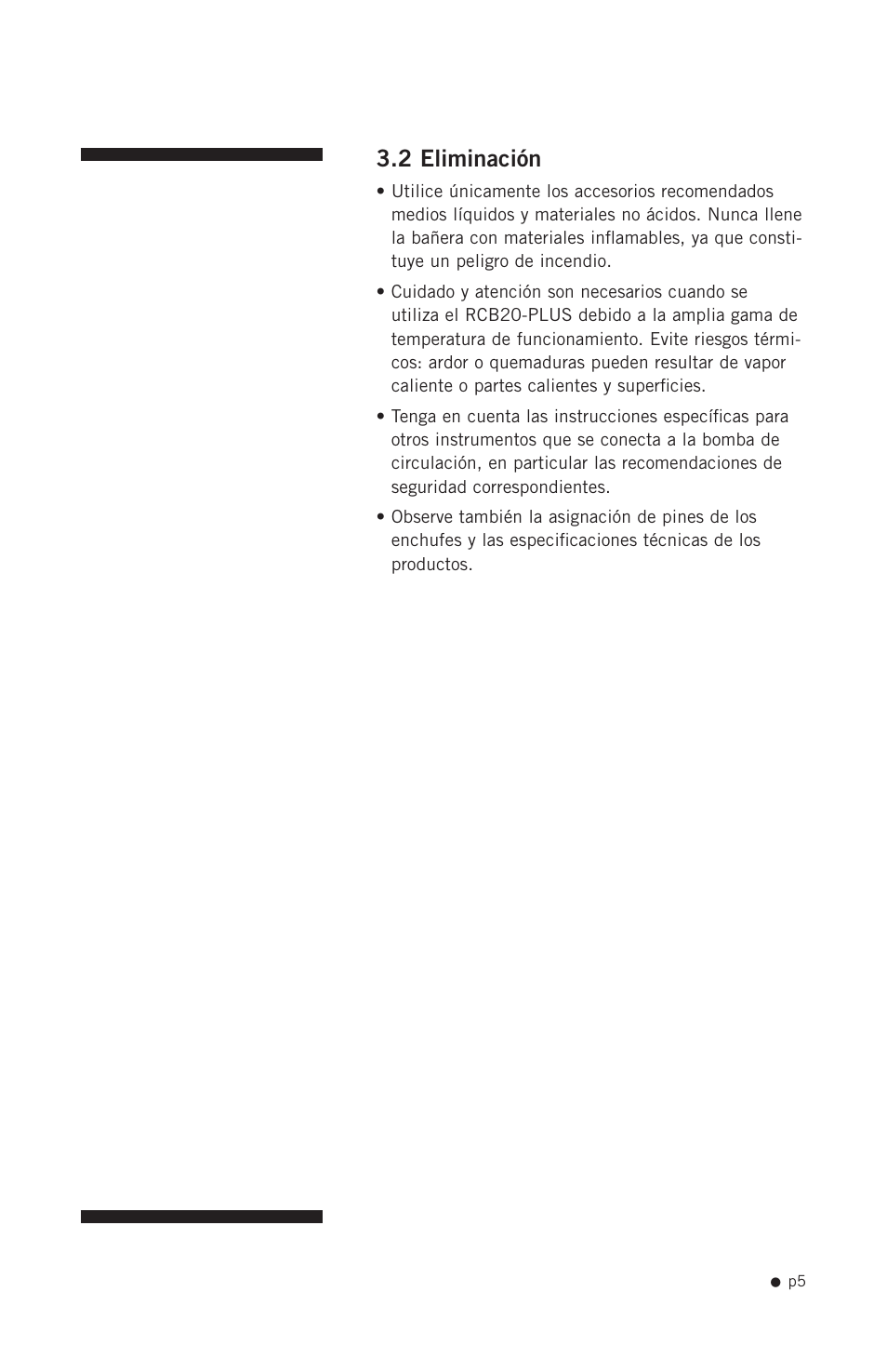 2 eliminación | Hoefer RCB20-PLUS User Manual | Page 13 / 34