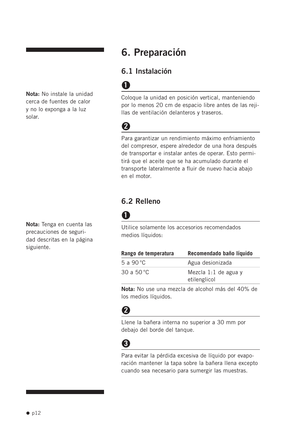 Preparación | Hoefer RCB20-PLUS User Manual | Page 20 / 34