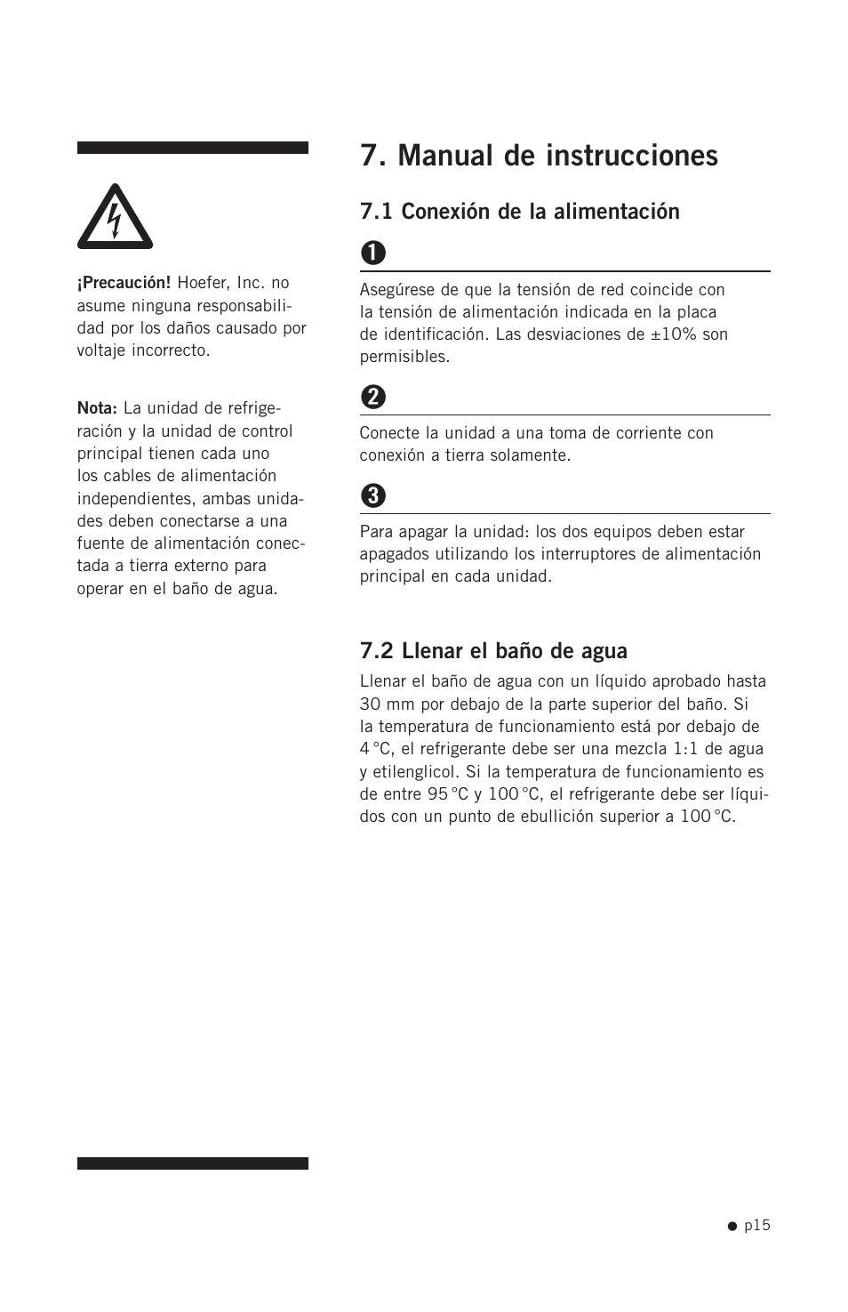 Manual de instrucciones | Hoefer RCB20-PLUS User Manual | Page 23 / 34