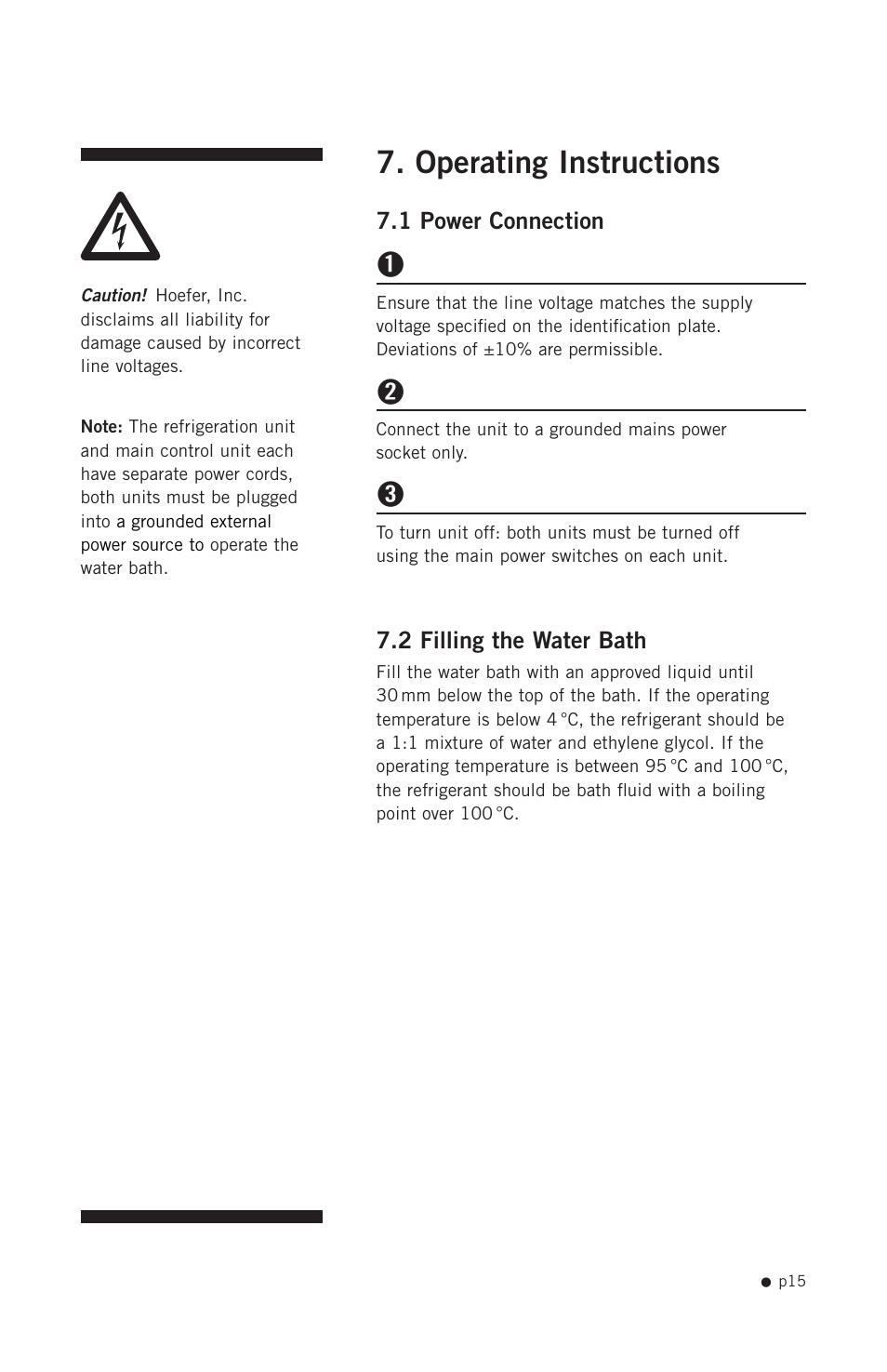 Operating instructions | Hoefer RCB20-PLUS User Manual | Page 23 / 34