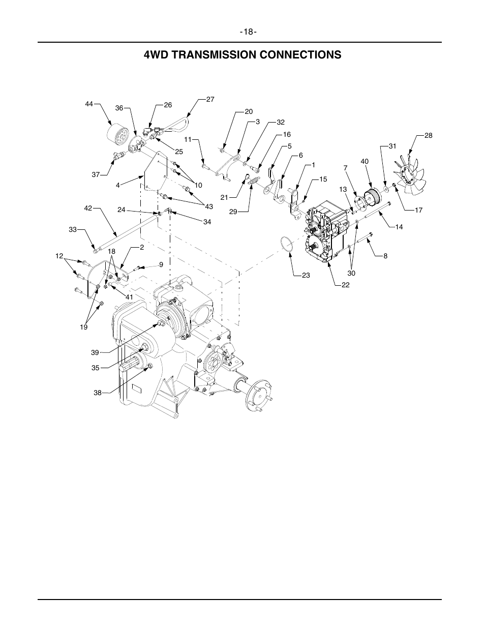 4wd transmission connections | Cub Cadet 5234D User Manual | Page 18 / 48